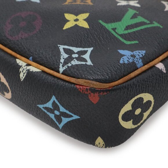 Louis Vuitton Monogram Multicolor Pochette Pouch Noir Black - Picture 3 of 8